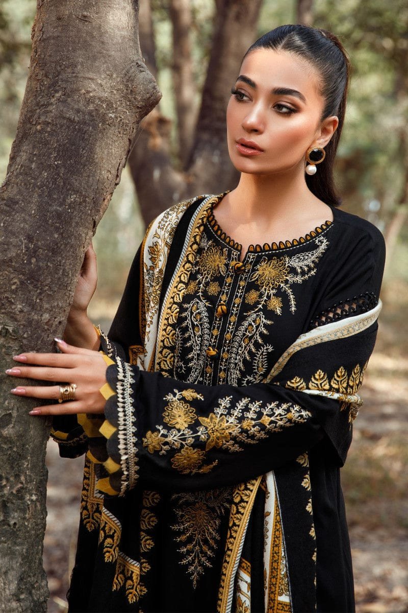 Maria.B Luxury Embroidered Dhanak Suit – Winter Collection 2025 | Premium Wool Shawl