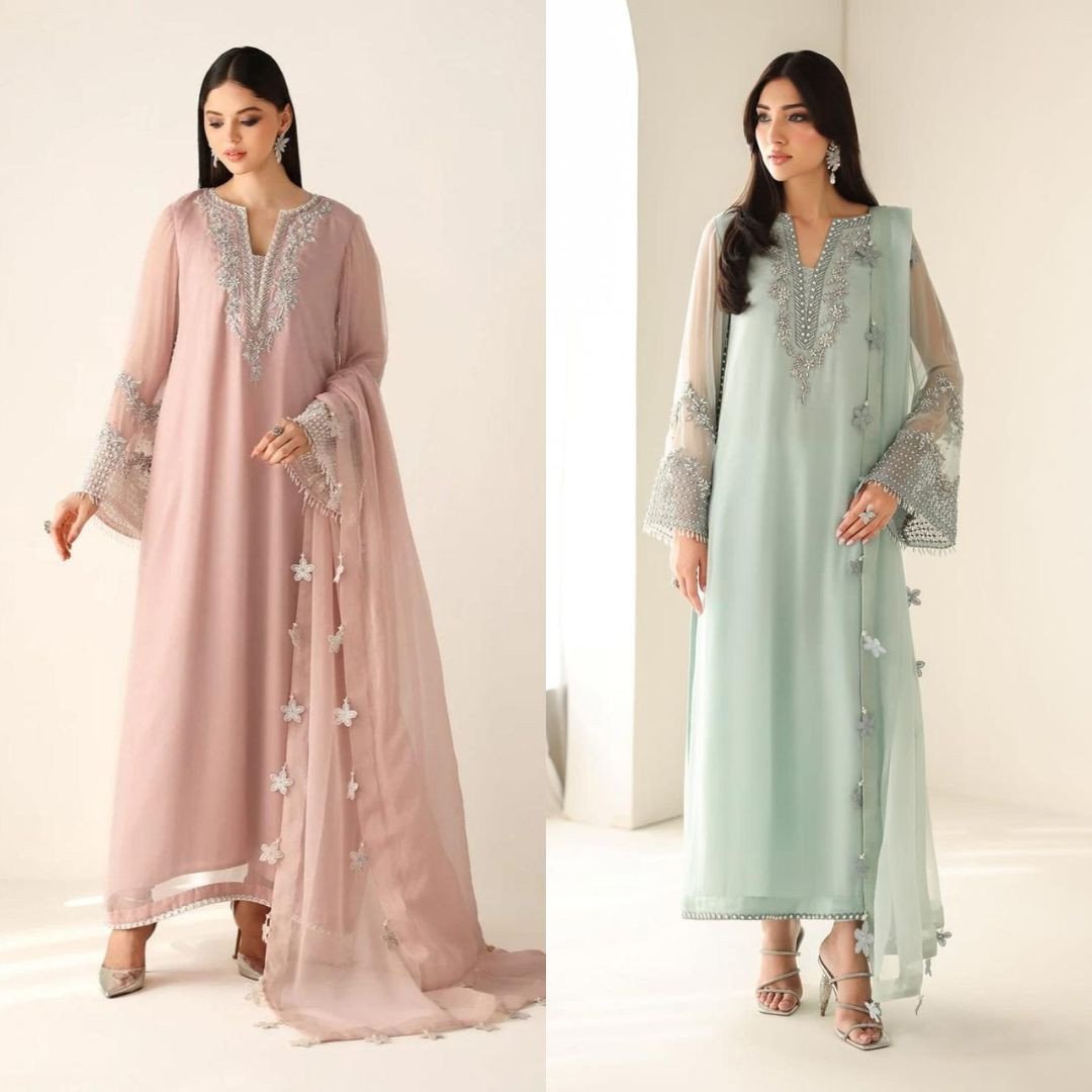 Presenting BAROQUE Luxury Chiffon Hand-Embellished Festive Collection 2025